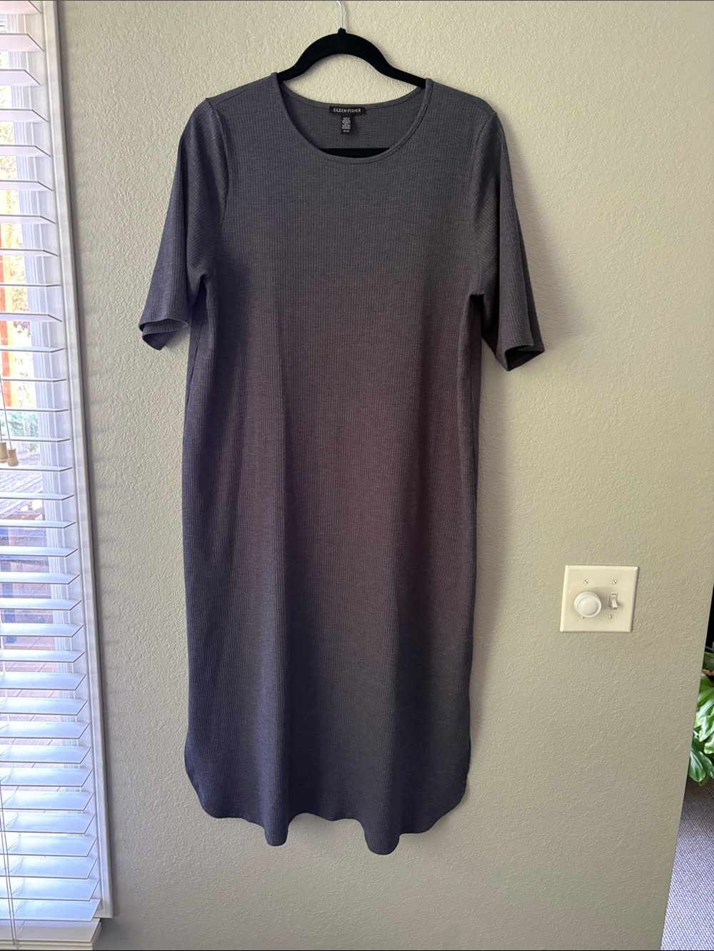 Eileen Fisher Short-Sleeve Midi Knit Dress